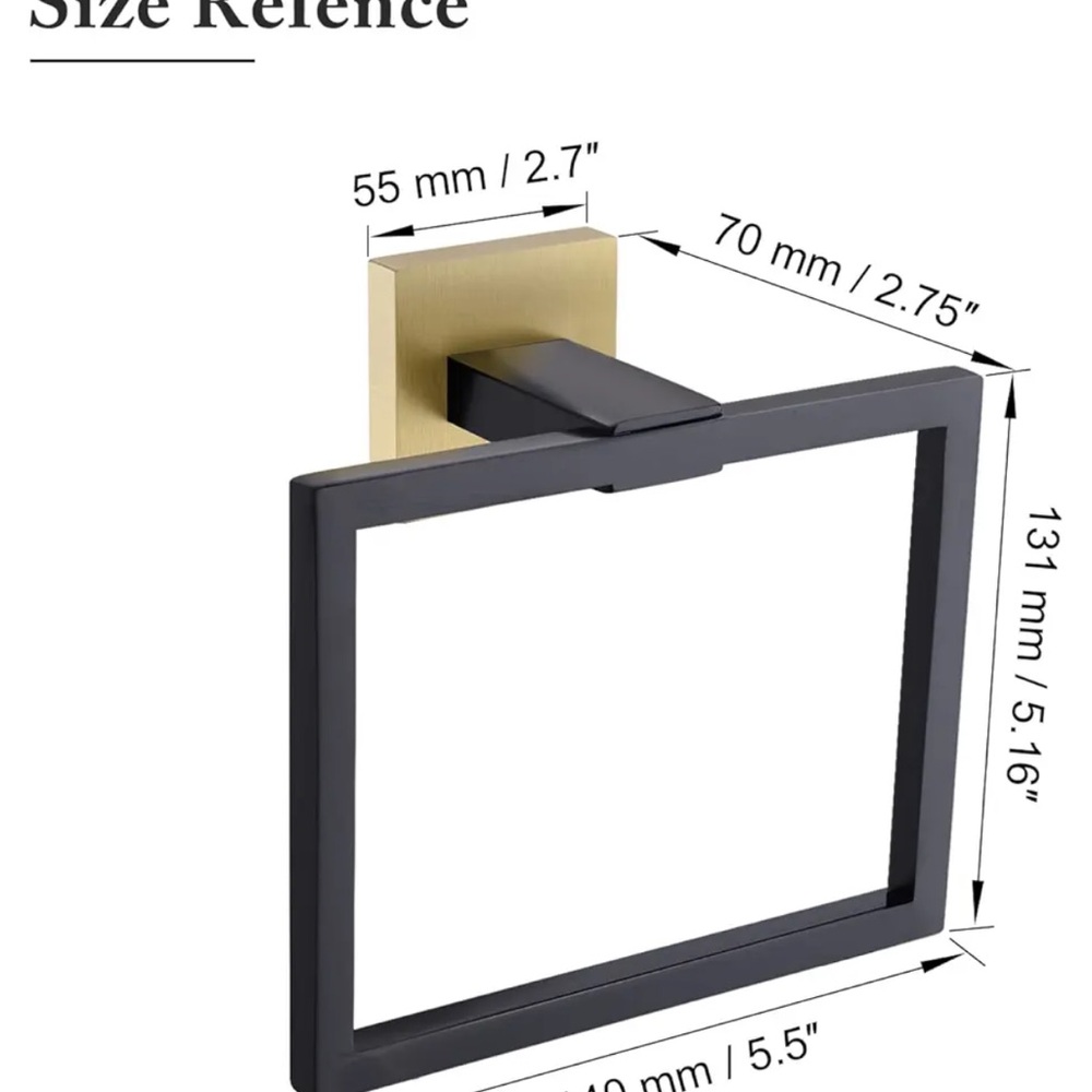 Modern Black and Gold Towel Ring